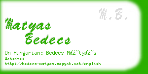 matyas bedecs business card